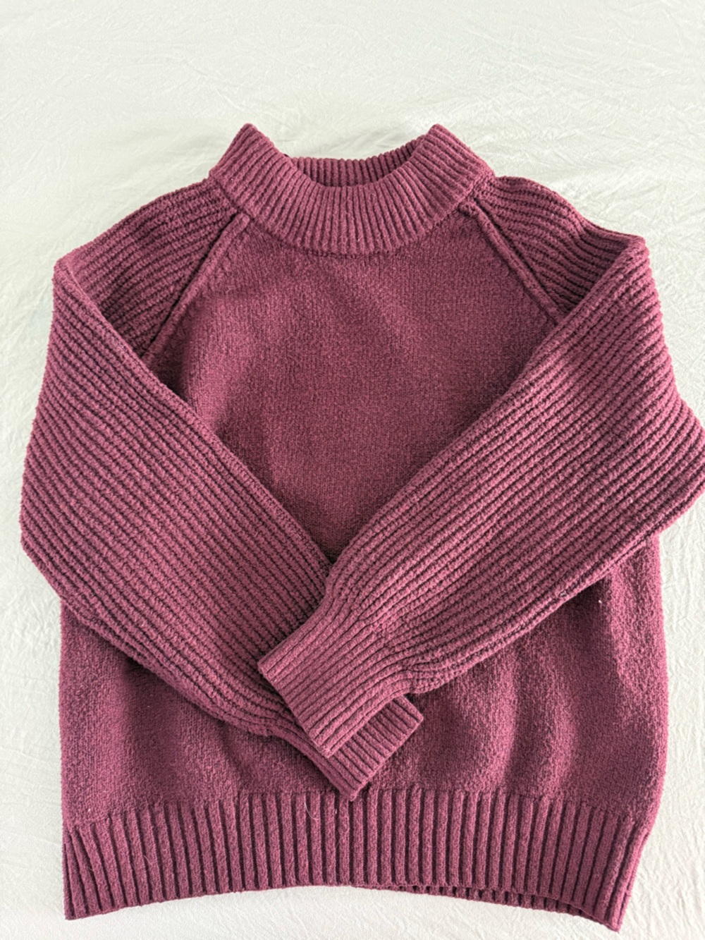 Sincerely Jules Ribbed Crewneck Sweater in Mauve Pink